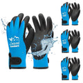 toolant 100% Waterproof Winter Work Gloves, Thermal Insulation with Grip | Touchscreen, Freezer Work for Men and Women, Cold Weather Work & Outdoor Tasks, 3 Pairs, Blue, Small