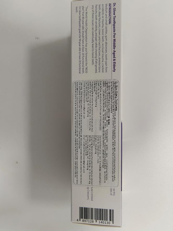 Dr. Glow Gingivitis Treatment Toothpaste for Elderly & Mid-Aged, Gum Repair for Receding Gums Hydroxyapatite Toothpaste, Periodontal Disease Treatment for Seniors, Fluoride Free Gum Disease Treatment