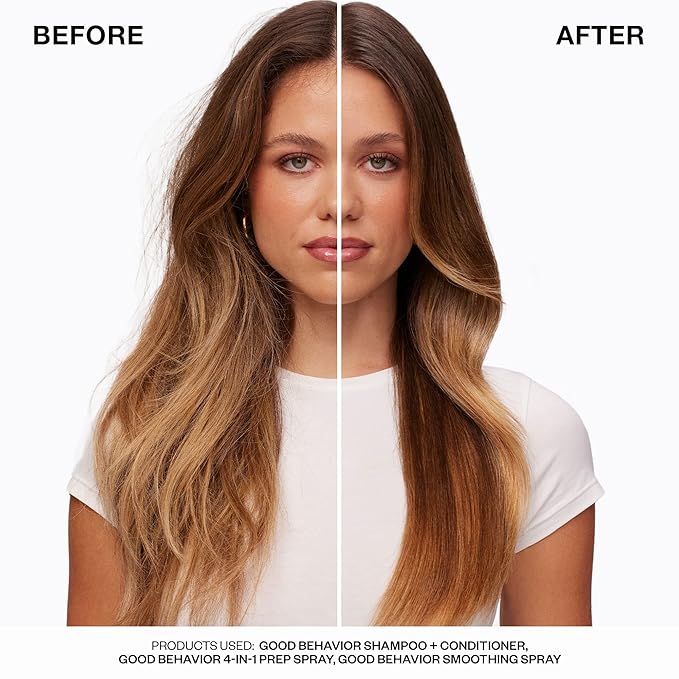 IGK GOOD BEHAVIOR Spirulina Protein Smoothing Spray Travel | 4 Day Keratin Like Treatment + Frizz Control + Heat Protectant | Vegan + Cruelty Free | 2.4 Oz