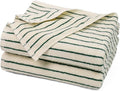 Jacquotha Green Striped Bath Towels Set of 2 | Lighter & Quick Dry Towels Large 27.5 x 55 inches, Farmhouse for Bathroom Decor, Shower, Pool Days