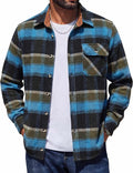 COOFANDY Mens Flannel Shirts Long Sleeve Plaid Button Down Shirt Jacket | Soft Brushed Cotton, 13 oz Flannels, Pen Slot, One Flap Pocket, Lightweight Fall Shirts for Work Outdoor Casual Wear