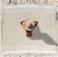 Vikumond Turkish Beach Towel Blanket Oversized 88x82 Inch Quick Dry Beige | Lightweight Compact Portable Sand Free Absorbent Boho Woven Throw for Pool Swimming Picnic Camping Cruise Outdoor Essentials