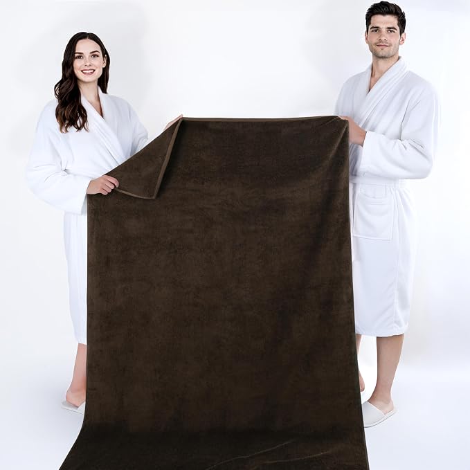Cotton Paradise 100% Cotton Turkish Towel, Soft Absorbent Quick Dry, 40x80 Oversized Bath Sheet Towel, Chocolate Brown