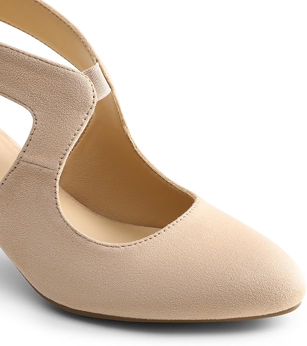 DREAM PAIRS Women's Pumps Closed Pointed Toe Kitten Heels | Elegant Party Dress Shoes with Chic Crisscross Cutouts, 2.76 Inch Heel, and Back Zip for Polished, All-day Secure Strides