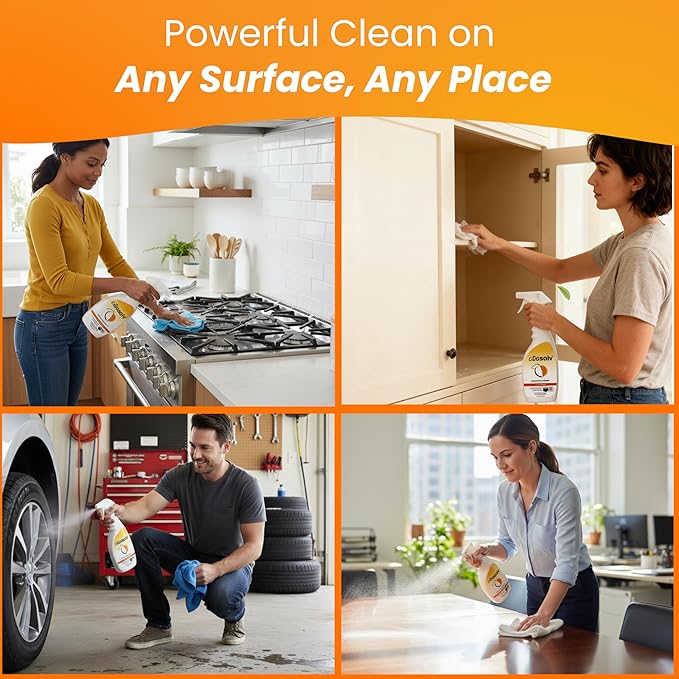 Citra Solv All Purpose Cleaning Spray – Powerful Citrus Degreaser for Kitchen & Bathroom, Multi-Surface Cleaner, No Harsh Chemicals, Valencia Orange 22oz (Pack of 3)