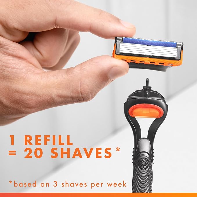 Gillette Fusion5 Mens Razor Blade Refills,Lubrastrip for a More Comfortable Shave,12 Count (Pack of 2)