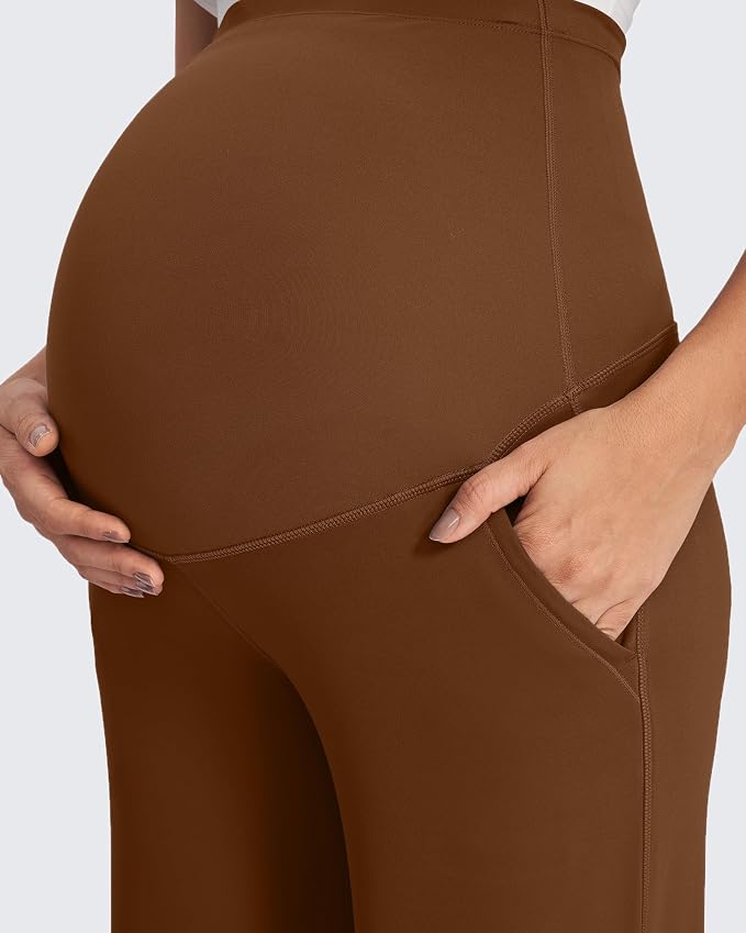 G4Free Fleece Lined Maternity Yoga Pants Winter Pregnancy Work Trousers