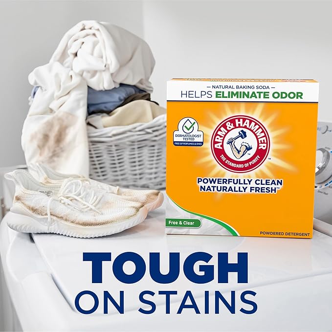 ARM & HAMMER Powder Laundry Detergent, Free of Perfume and Dyes, 100 Loads