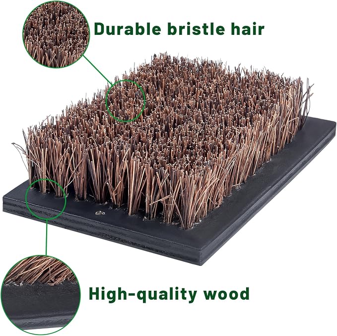 Heavy Duty Boot Scraper Brush Outdoor, Cast Iron Shoe Scrapers with Brushes, Boot Scrubber and Boot Cleaner Brush for Entryway, Garden, Farm (Replacement Bristle Brush)