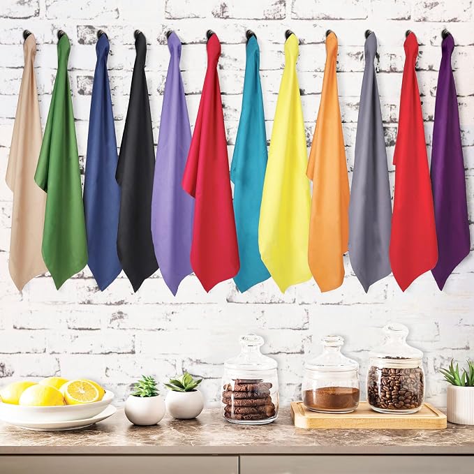 Urban Villa Kitchen Towels Cotton Dish Towels 20”x30” (Set of 12) Multi