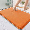 OLANLY Thick Memory Foam Bathroom Rugs 36x24, Absorbent Bath Mat, Orange | Soft Quick Dry Bath Rugs Mats, Non-Slip, Machine Washable Carpet for Bathroom Floor, Tub and Shower, Home Decor Accessories