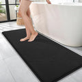 OLANLY Memory Foam Bathroom Runner Rugs 47x17, Absorbent Long Mat, Black | Soft Quick Dry Bath Mat Rugs, Non-Slip, Machine Washable Mat for Bathroom Floor, Tub and Shower, Home Decor Accessories