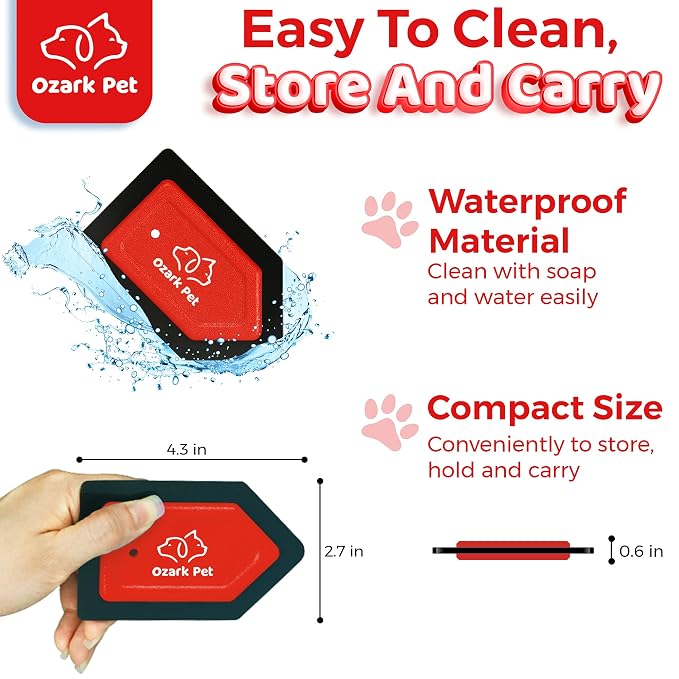 Pet Hair Remover, Dog Hair Remover Detailer & Glove - with Edge Sweeping, Avoid Scratching, Remover Kit for Couch, Car, Comforter, Essential Tool for Clean House (Red, Detailer)