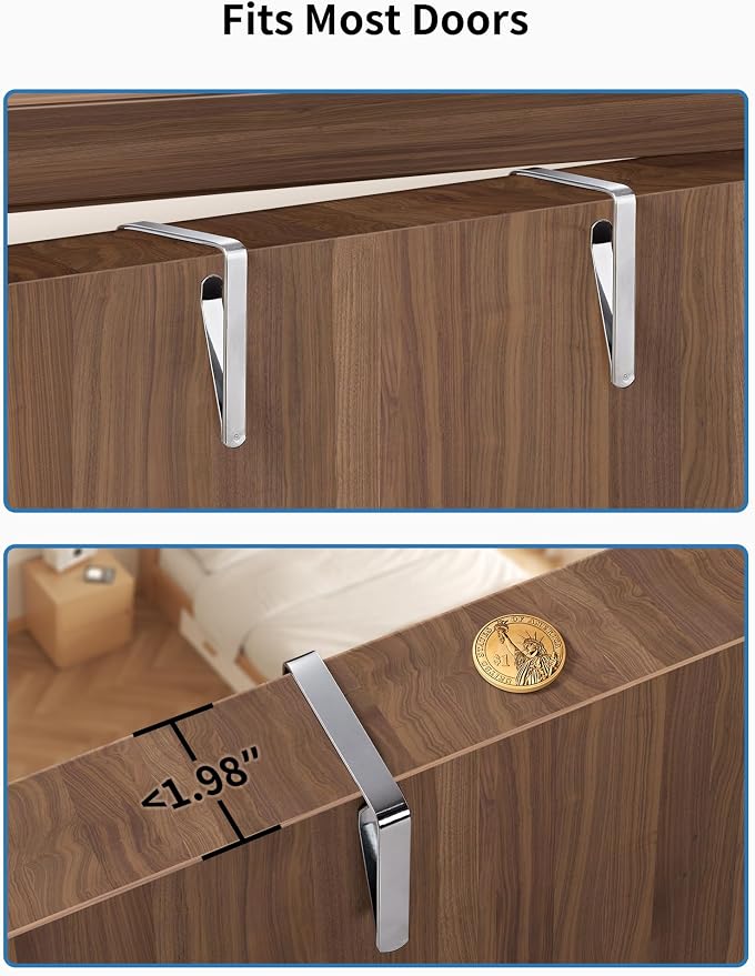 JARLINK Over the Door Organizer for Bedroom, Pantry Bathroom, 5 Shelf Beige | Anti-Tilt Design, 44 lb Load Capacity, Hanging Door Organizer with 5 Large Capacity Pockets, Behind Door Storage for Nursery