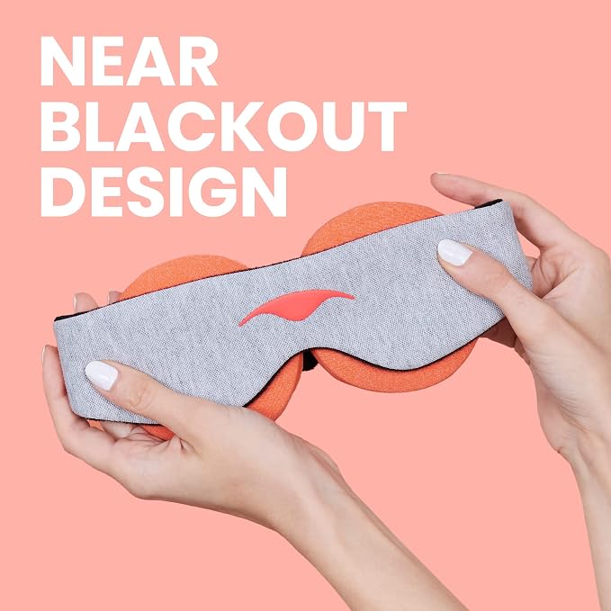 Manta Steam Sleep Mask - Reusable Near-Blackout Sleeping Mask for Relaxation & Restful Sleep - Adjustable Microwavable Steam Eye Cups for Natural Hydration, Eye Strain & Sinus Relief