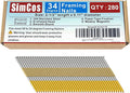 34-30 Degree Framing Nails 304 Stainless Steel D Head Smooth Shank Paper Tape Strip Nails for 30 to 34 degree Framing Nailer (2-1/2"-280 PCS)