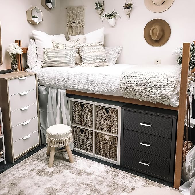 BOLUO Closet Drawers Black 3 Drawer Dresser for Closet Organizers and Storage Bedroom Dorm Modern