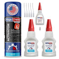 Magic Chems CA Glue with Activator (2 x 1.7 oz + 13.5 fl oz Activator), Cyanoacrylate Adhesive for 3D Printing & Acrylic, Strong Bond Super Glue Accelerator Set (1 Pack)