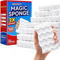 3X Density Magic Sponge Eraser, 100 Pack Melamine Sponge Cleaning Eraser Bulk, White Foam Magic Clean, Household Cleaning Sponges mr for Kitchen, Bathroom, Bathtub, Sink, Shoes & Wall Cleaner