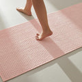 TYUU Bathroom Runner Rugs, Long Bath Mat Runner Washable Thin Quick Dry Low Pile Bathroom Runner Rugs Non Slip, Pink 16"x60"