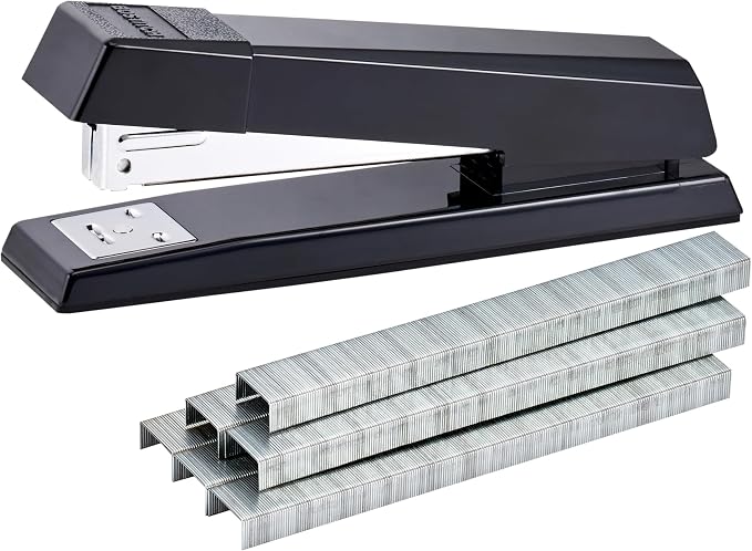 Bostitch Office Stapler,No-Jam Premium for Desktop,Includes 1,250 Staples,Full-Strip,25 Sheet Capacity,Black,(Pack of 12)