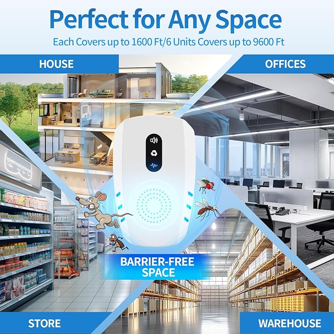 2026 Cvtayn Upgraded Ultrasonic Pest Repellent Indoor Repeller, Mouse Traps, Repellent Roach, Mouse, Bugs, Mosquito, Mice, Spider, Ant, Rodent Repellent Ultrasonic Plug in, 3 Mode Switching, 10 Packs