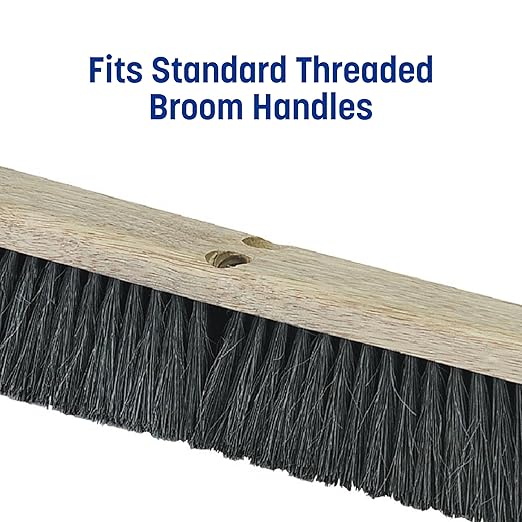 SPARTA Flo-Pac Horsehair-Blend Blend Sweep, Floor Sweep for Cleaning, 24 Inches, Black, (Pack of 12)