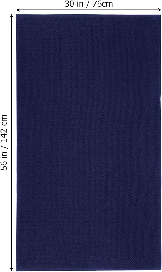 COTTON CRAFT Euro Spa Waffle Weave Bath Towels - Set of 4 Navy Towels | Pure 100% Ringspun Cotton Oversized Luxurious Towel Set - Soft Plush Super Absorbent Low Lint Quick Dry - 30 x 56 inches