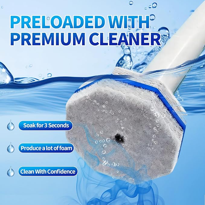 Disposable Toilet Brush,Toilet Bowl Cleaner,Wall Mounted Toilet Bowl Brush with 36 Refills for Deep Toilet Cleaning,Toilet Brush and Holder Set for Hygienic Bathroom Maintenance(White)