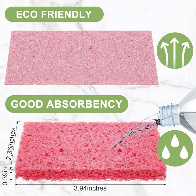 Zhengmy 300 Pieces Sponges Bulk Sponges Kitchen Compressed Sponge Natural Dish Sponge Compressed Wood Pulp Cleaning Without Scratching for Kitchen Bathroom, 3.9 x 2.4 x 0.12 Inch (Multicolor)