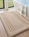 DEXI Bath Mats Bathroom Rug Non Slip Bathmat, 36x24 Beige | Large Soft Microfiber Carpet, Washable, Absorbent Quick Dry for Shower Floor Sink