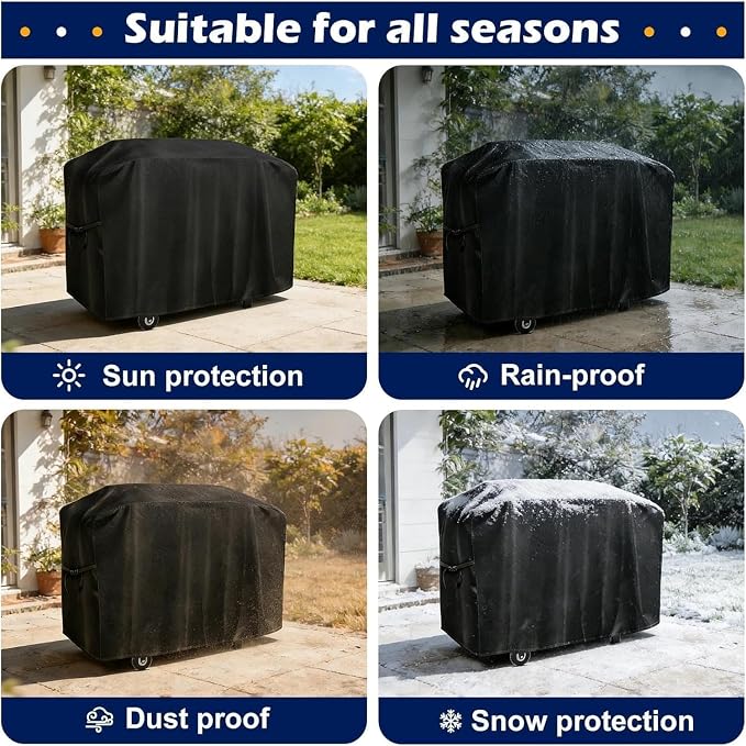 Grill Cover for Cuisinart CGG-440 Portable Gas Grill with Rolling Cart 2025–2026, Outdoor Grill Covers Waterproof Windproof Anti-UV, 210D Oxford BBQ Cover Universal for Patio Garden