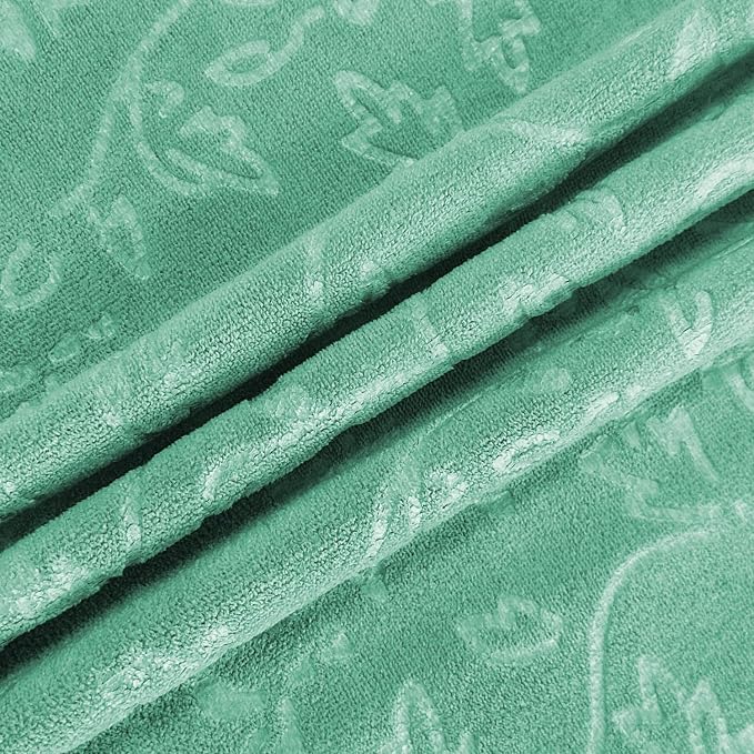 JML Microfiber Bath Towels Set, 2 Pack, 30" x 60", Green-Floral Embossed | Oversized, Soft, Absorbent, Fast Drying for Shower Sauna Yoga Swimming Sport Fitness Gym Pool