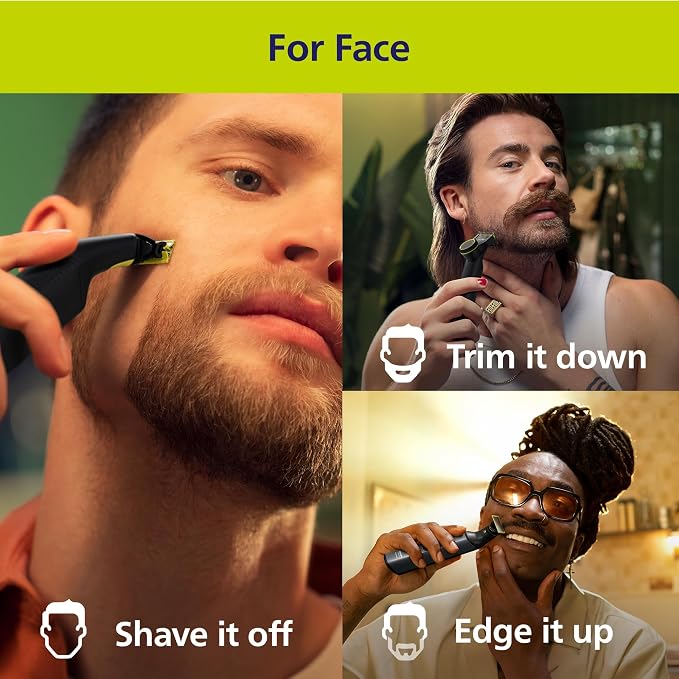 Philips Norelco OneBlade 360 Pro Face + Body, Hybrid Electric Beard Trimmer, Shaver and Bodygroomer, with 360 Blade Technology, Model QP6552/90