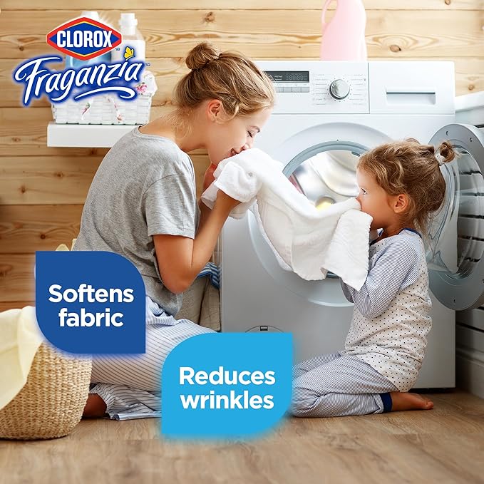 Clorox Fraganzia Fabric Softener Dryer Sheets Wrinkle Reducing Anti Static Softens Fabrics Fresh Lavender with Eucalyptus Scent 240 Count Single Box for Home Dorm and Laundry Room Everyday Use