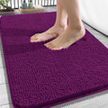 OLANLY Bathroom Rugs 34x21, Extra Soft Absorbent Chenille Bath Rugs, Rubber Backing Quick Dry, Machine Washable Bath Mats for Bathroom Floor, Tub and Shower, Home Decor Accessories, Purple
