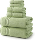 REDKISS Sage Towels Set 6 Piece Cotton Towel Sets with 2 Bath Towels, 2 Hand, 2 Washcloths, 650GSM Hotel Quality, Soft, Highly Absorbent Towels for Bathroom Gym, Ideal Everyday Use