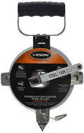Keson SNR18100 Nylon-Reinforced Steel Blade Tape Measure, Stainless Steel Housing with Hook End (Graduations: ft., in., 1/8), 100-Foot