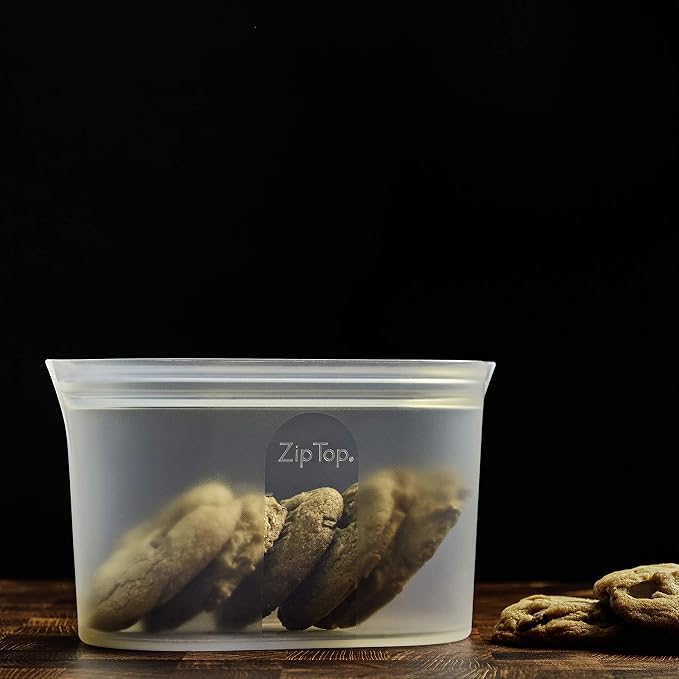 Zip Top Reusable Food Storage Bags | Medium Dish [Teal] | Silicone Meal Prep Container | Microwave, Dishwasher and Freezer Safe | Made in the USA