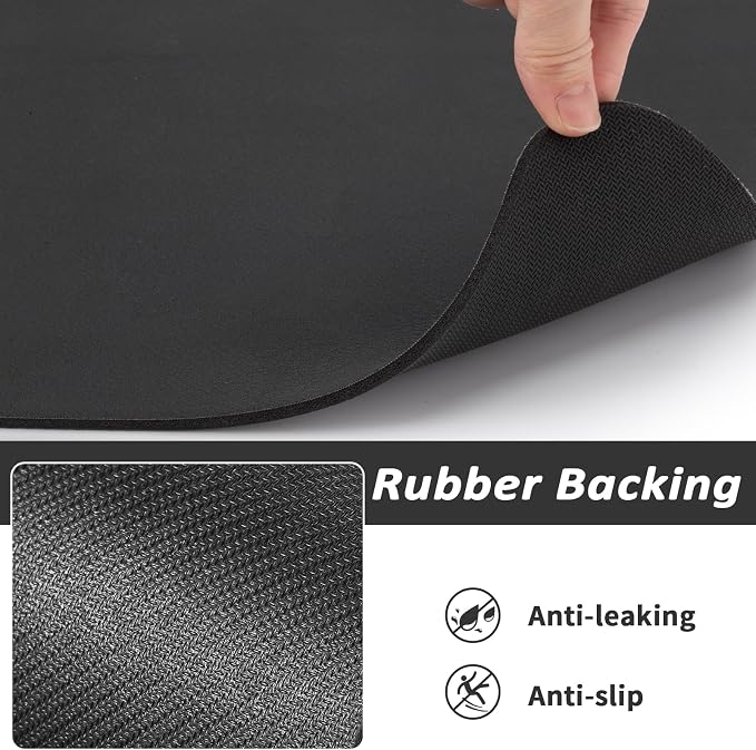 HotLive Dog Food Mat - Absorbent Cat Mat for Food and Water, No Stains Pet Feeding Bowl Mat, Easy to Clean Pet Placemats, Quick Dry Dog Water Dispenser Mat for Messy Drinkers | Black 16"x 24"