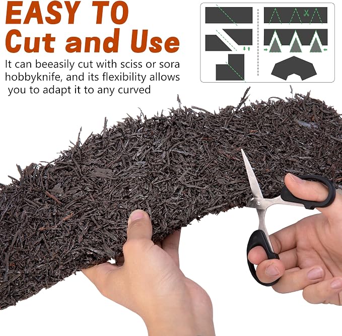 140" x 5.5" Recycled Rubber Mulch Mat Roll for Landscaping, Mulch Barrier | Permanent Garden Pathway Mulch Mats for Outdoors Garden Courtyards Backyards Terraces Vegetable Muddy Areas Path (Brown)