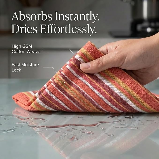 Urban Villa Kitchen Towels Cotton Dish Towels 20”x30” (Set of 6) Rust