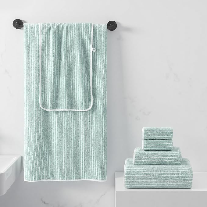 REDKISS 6-Piece Microfiber Bath Towel Set, Ultra Soft, Highly Absorbent & Quick Dry, 35x70 Inch Oversized, sage Green Towels for Bathroom, Spa, Gym, 2 Bath 2 Hand 2 Washcloths