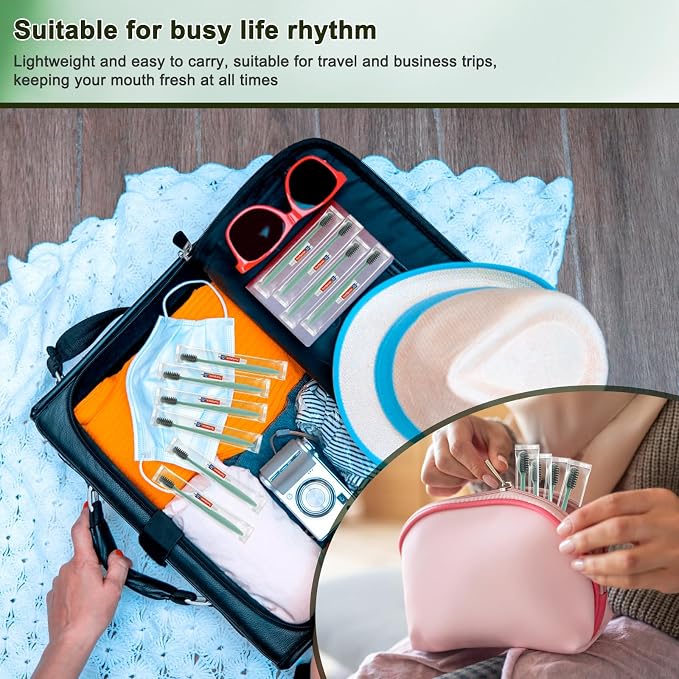 HOFASON Disposable Toothbrushes with Toothpaste, 500 Pack Bulk Travel Toothbrush and Toothpaste Set, Individually Wrapped Travel Size Tooth Brush Paste Kit for Homeless Shelter Charity Church Hotel