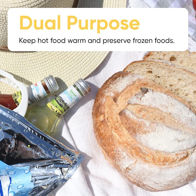 Superio Hot and Cold Insulated Bags for Food Delivery, Grocery Shopping Bags, Food Storage for Hot and Frozen Food for Travel, Disposable Cooler Bag, Reinforced Thermal Lunch Bag (24, 20"x5.5"x19")