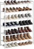 Nunsino Shoe Rack, Metal Shoe Organizer, 6 Tier Garage Shoe Rack Max Holds 30 Pairs,Shoe Storage Shelf for Closet,Entryway,White