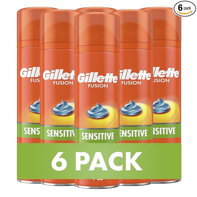 Gillette Fusion5 Ultra Sensitive Shave Gel, 7oz, Pack of 6