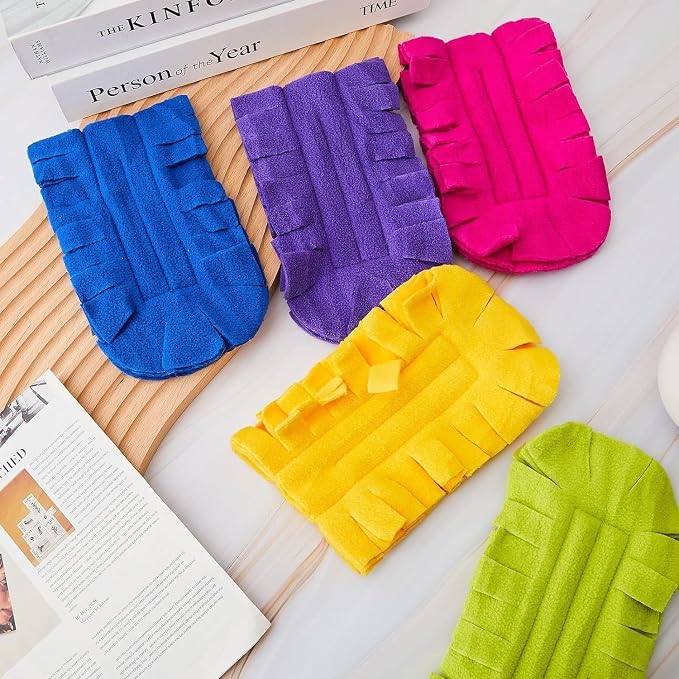 Reusable Chenille Microfiber Dust Duster, Chenille Duster Reusable Washable Microfiber Dust Fleece Damp Duster Pad for Fan Blinds Furniture (5 PCS)