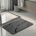 Stone Bath Mat – Diatomaceous Earth Quick Drying Non-Slip Bathroom Mat – Absorbent Diatomite Shower Mat, Durable & Easy to Clean, Modern, 23.6" x 15.3", (Charcoal Black - Marble)