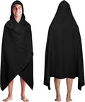 COTTON CRAFT Hooded Bath Towel for Adults – 100% Cotton Waffle Weave Towel | Oversized 35 x 70 inches Ringspun Terry Bath Sheet Wrap with a hood - Soft Super Absorbent Quick Dry – 450 GSM – Black